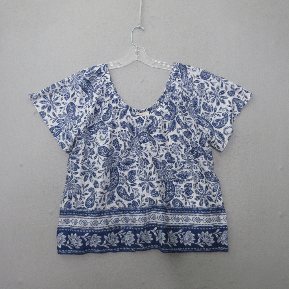 LOFT Top XL Floral Boho Peasant Cotton Prairie Cottage Core Flowy Romantic NWT